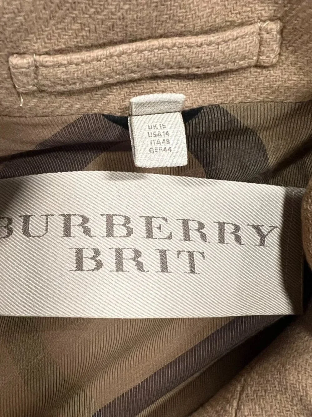 Burberry Beige Wool Dayesmoore Trench Coat Size 14 - Picture 3 of 4